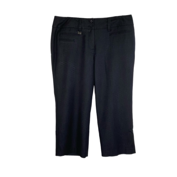 Larry Levine Women’s Black Wide Belt Loop Career Cropped Pants - Picture 1 of 8
